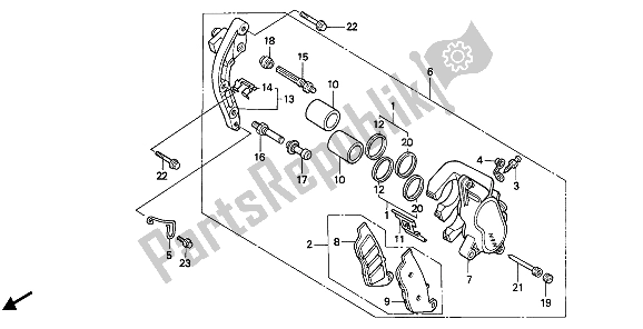 All parts for the Front Brake Caliper of the Honda NTV 650 1988