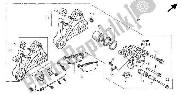 Tutte le parti per il Pinza Freno Posteriore del Honda CBF 600N 2005