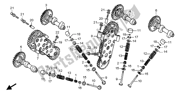 Alle onderdelen voor de Nokkenas & Klep van de Honda VTR 1000 SP 2002