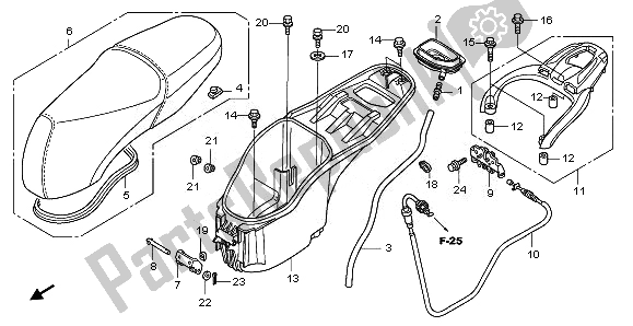 All parts for the Seat & Luggage Box of the Honda PES 125R 2011