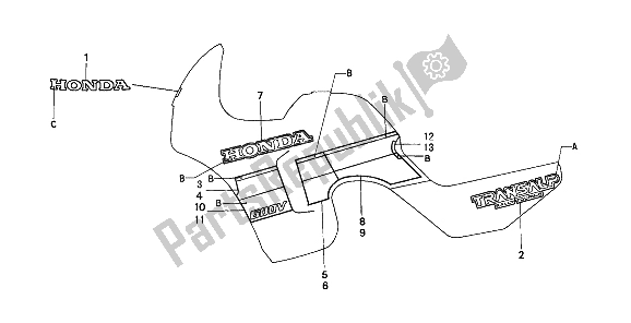 All parts for the Stripe & Mark of the Honda XL 600V Transalp 1993