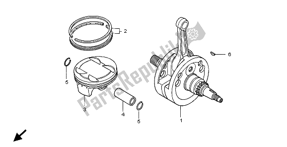 Toutes les pièces pour le Vilebrequin Et Piston du Honda CRF 450X 2009