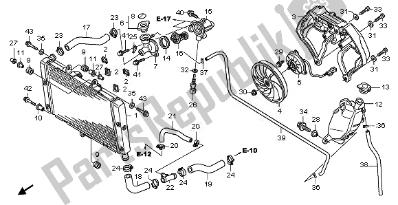 Tutte le parti per il Termosifone del Honda CBF 1000 FA 2011