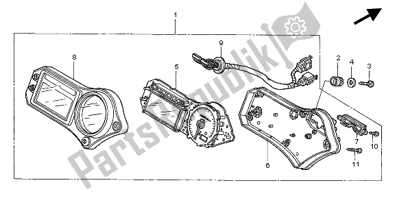 Alle onderdelen voor de Meter (mph) van de Honda CBR 600 FR 2002