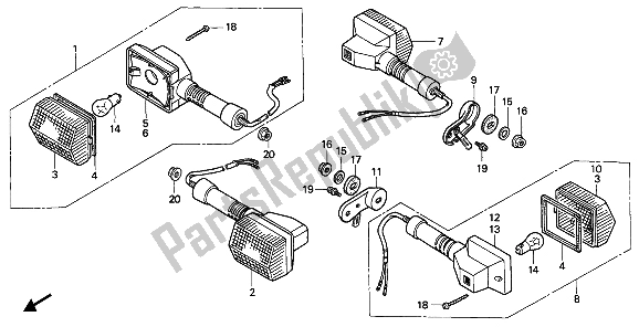 All parts for the Winker of the Honda NX 650 1988
