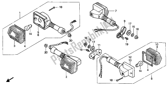 All parts for the Winker of the Honda NX 650 1988