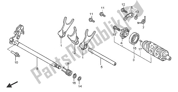 Todas las partes para Tambor De Cambio De Marchas de Honda VTR 1000 SP 2005