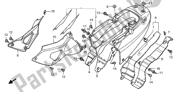 Tutte le parti per il Coprisella E Rivestimento Laterale del Honda XL 1000V 2003