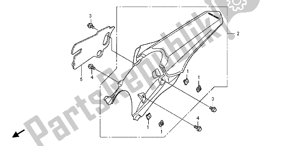 All parts for the Rear Fender of the Honda CRF 250R 2013