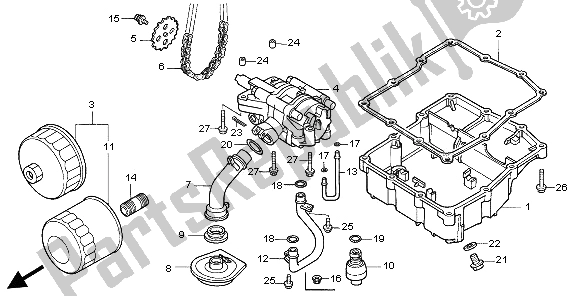 All parts for the Oil Pump of the Honda VF 750C 1997