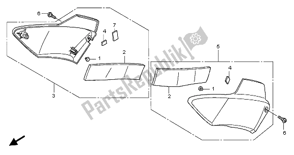 Todas las partes para Cubierta Lateral de Honda CBF 1000A 2006