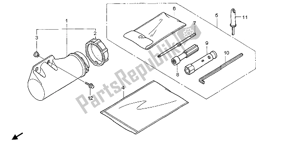 Todas as partes de Ferramentas do Honda TRX 400 EX Sportrax 2003