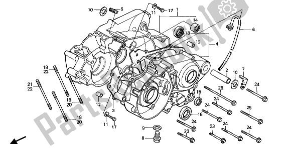 All parts for the Crankcase of the Honda CR 80R 1987