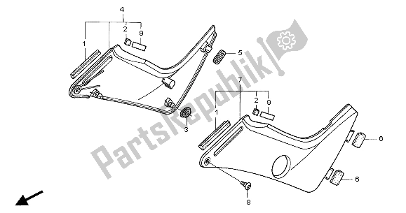 All parts for the Side Cover of the Honda NT 650V 2001