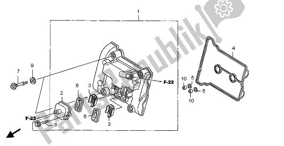 Todas las partes para Cubierta De Tapa De Cilindro de Honda FJS 600D 2006