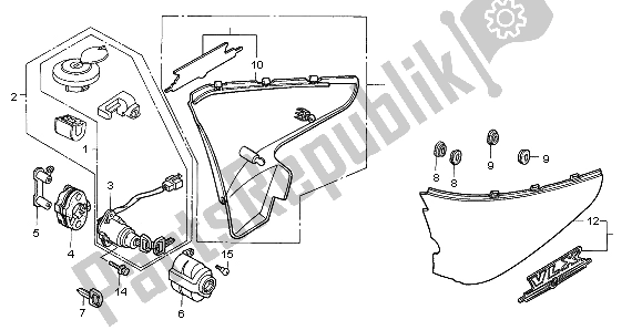 Todas las partes para Cubierta Lateral de Honda VT 600C 1998