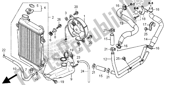 All parts for the Radiator of the Honda SH 300A 2013