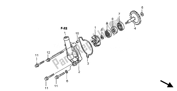 Todas las partes para Bomba De Agua de Honda CRF 250R 2008