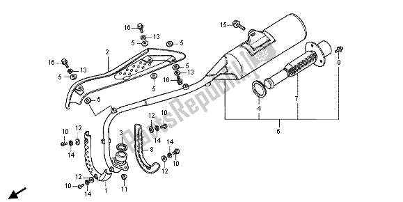 Tutte le parti per il Silenziatore Di Scarico del Honda CRF 50F 2013