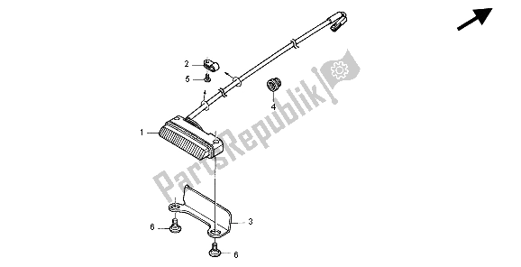 All parts for the Taillight of the Honda CRF 250X 2004