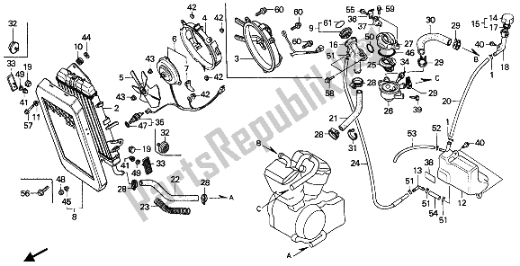 Todas las partes para Radiador de Honda VT 1100C 1988