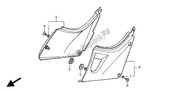 Todas as partes de Tampa Lateral do Honda CB 500 1999