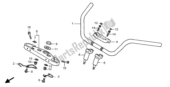 All parts for the Handle Pipe & Top Bridge of the Honda GL 1500C 1999