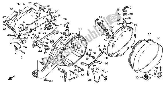 All parts for the L. Saddlebag of the Honda NT 650V 1999