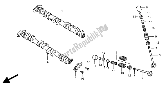 Todas las partes para árbol De Levas Y Válvula de Honda CBR 900 RR 2000