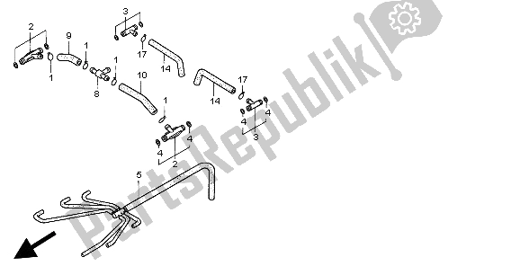 All parts for the Carburetor (tubing) of the Honda GL 1500C 1998