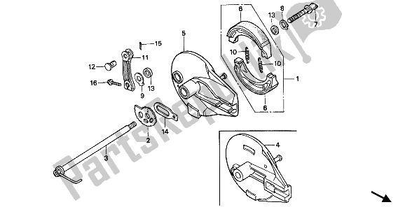 All parts for the Rear Brake Panel of the Honda XR 600R 1988