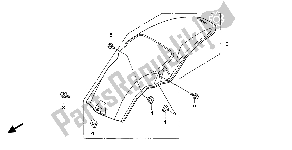 All parts for the Rear Fender of the Honda CR 85R SW 2004