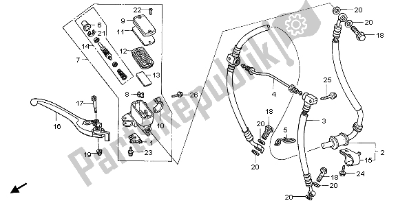 All parts for the Front Brake Master Cylinder of the Honda CBR 1000F 1999