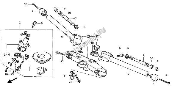 All parts for the Handle Pipe & Top Bridge of the Honda CBR 600F 1994