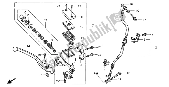 Tutte le parti per il Fr. Pompa Freno del Honda VT 125C 2003