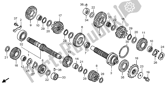 Tutte le parti per il Trasmissione del Honda XL 1000V 2006