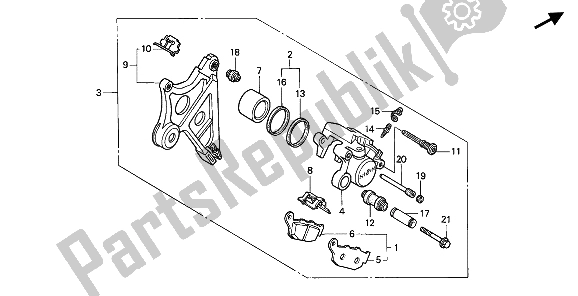 All parts for the Rr. Brake Master Cylinder of the Honda XL 600V Transalp 1994