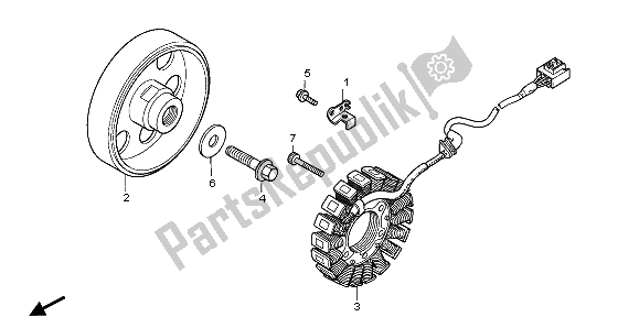 All parts for the Generator of the Honda CBF 1000T 2007