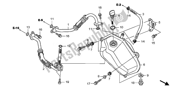 All parts for the Oil Tank of the Honda TRX 700 XX 2011