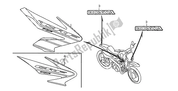 All parts for the Stripe & Mark of the Honda CRF 70F 2005