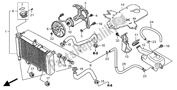 Alle onderdelen voor de Radiator van de Honda CBR 250R 2011