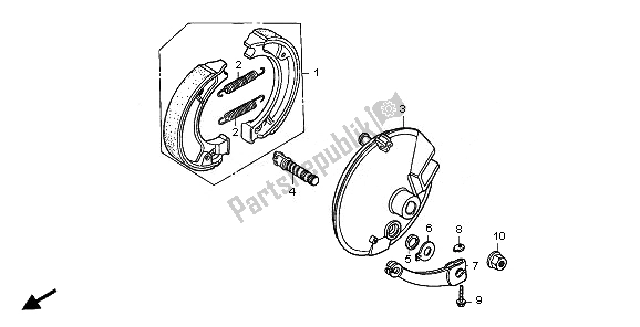 Tutte le parti per il Pannello Freno Anteriore del Honda CRF 70F 2010