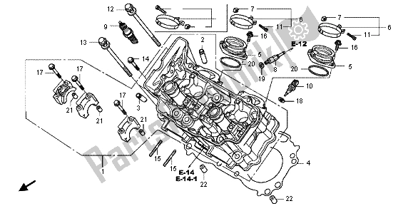 Todas las partes para Culata (delantera) de Honda VFR 1200 FD 2012