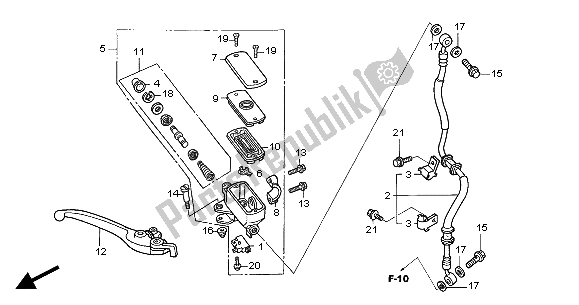 All parts for the Fr. Brake Master Cylinder of the Honda CBF 500 2004