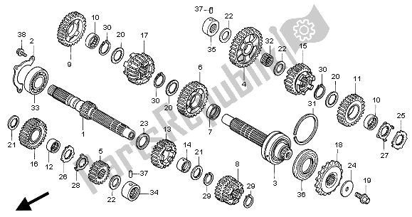 All parts for the Transmission of the Honda VTR 1000 SP 2000