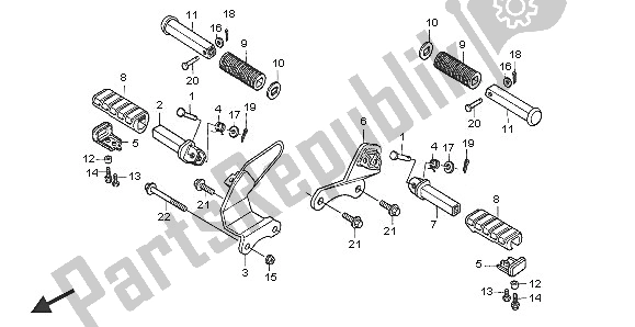 Tutte le parti per il Passo del Honda VT 750C 2005