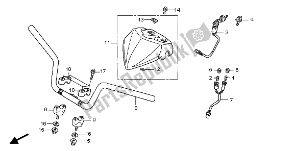 All parts for the Handle Pipe of the Honda TRX 300 EX Sportrax 2007