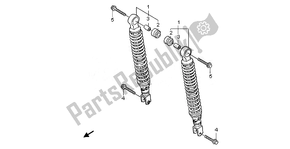 All parts for the Rear Cushion of the Honda PES 125 2011