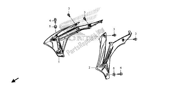 All parts for the Radiator Shroud of the Honda CRF 450R 2013