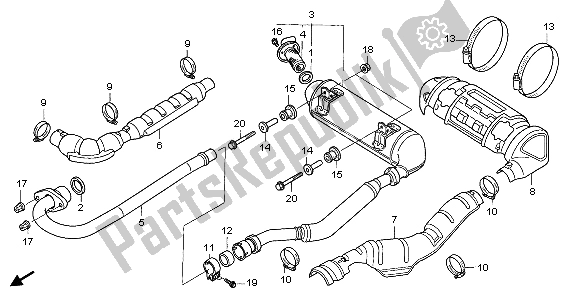 Tutte le parti per il Silenziatore Di Scarico del Honda TRX 680 FA 2007